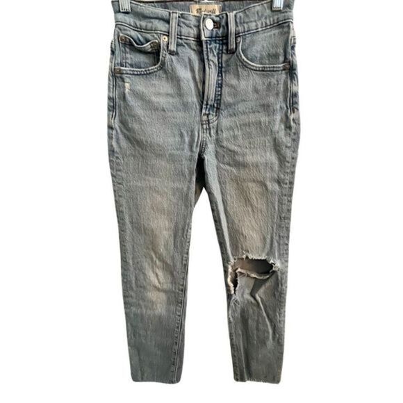 Madewell Light Wash 🔥 Distressed Jeans. Size 24 - Picture 1 of 9